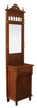 1 DOOR 1 DRAWER CARVED HALL STAND -2100(H) X 560(W) X 360(D)  -  MAHOGANY OR CHOCOLATE