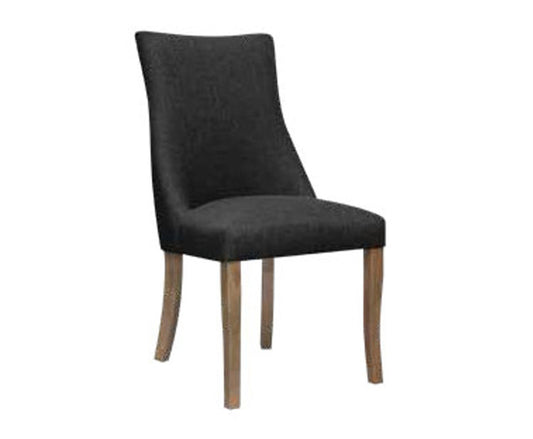 HUDSON FABRIC DINING CHAIR - GRAPHITE / AGED OAK