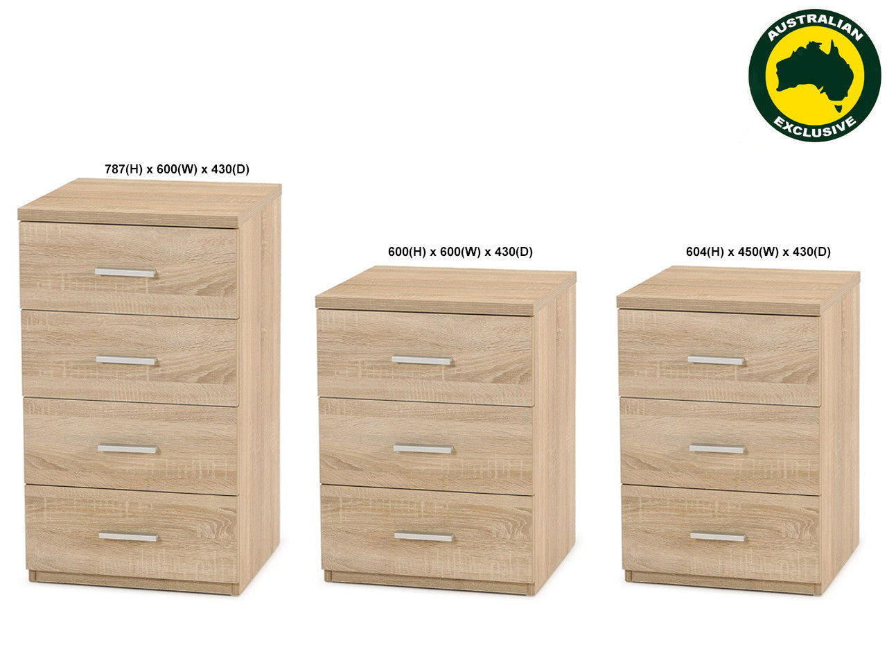 Hugo (AUSSIE MADE) Bedside Tables Collection - Assorted Stained Colours