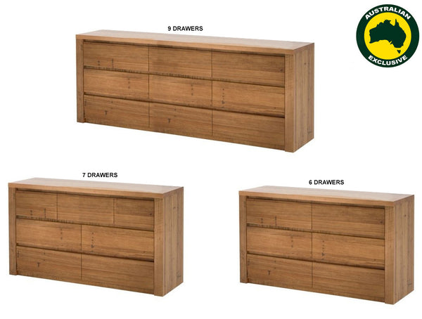 HUGO (AUSSIE MADE) LOWBOY COLLECTION - TASSIE OAK COMBINATION - ASSORTED STAINED COLOURS - STARTING FROM $1799