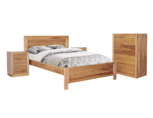 Hunter Queen 4 Piece (TALLBOY) Bedroom Suite - Clear Finish