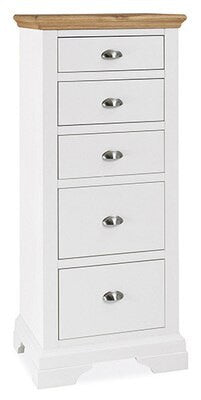 EXCLUSIVE COLLECTION:  DOUBLE OR QUEEN HAMPSTEAD 6 PIECE (THE LOT) BEDROOM SUITE + STOOL - OAK & WHITE FINISH - FREE SHIPPING