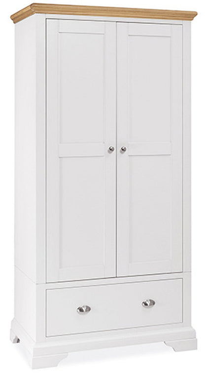 EXCLUSIVE COLLECTION:  DOUBLE OR QUEEN HAMPSTEAD 6 PIECE (THE LOT) BEDROOM SUITE + STOOL - OAK & WHITE FINISH - FREE SHIPPING