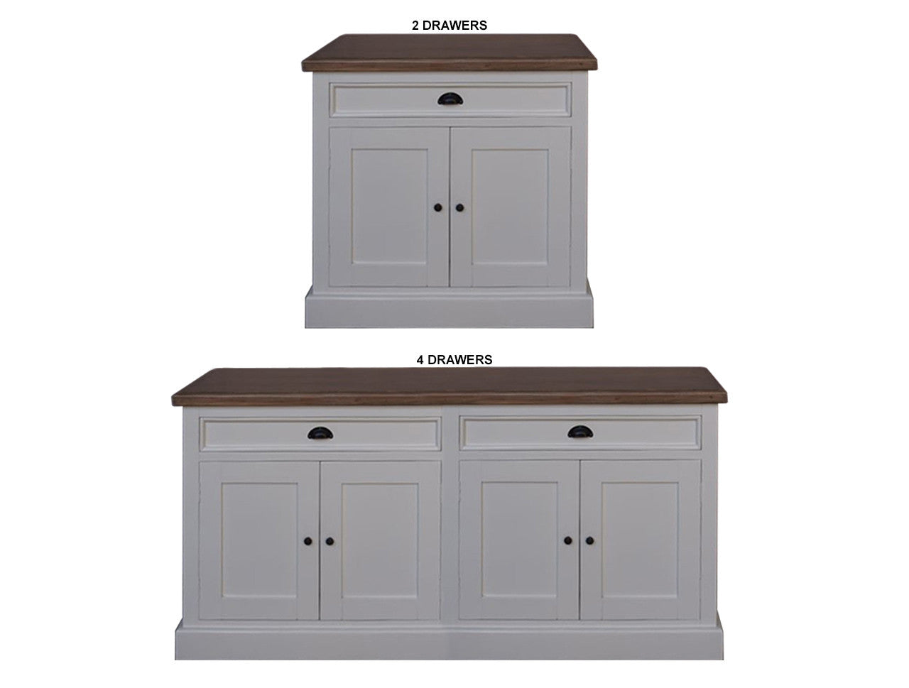 HAMPTON  BUFFET COLLECTION - WHITE / NATURAL TOP - STARTING FROM $799