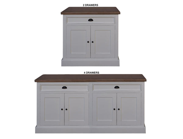HAMPTON  BUFFET COLLECTION - WHITE / NATURAL TOP - STARTING FROM $799