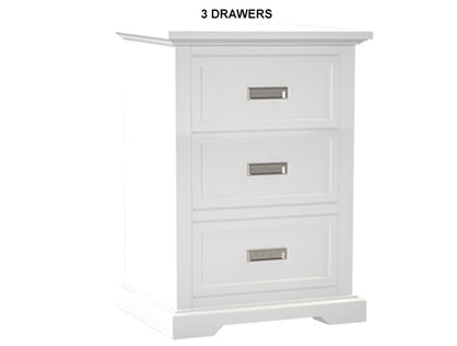 HAMPTONS (AUSSIE MADE) BEDSIDE TABLE COLLECTION - ASSORTED PAINTED COLOURS - STARTING FROM $399