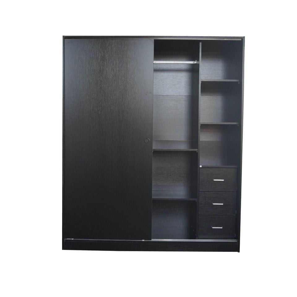 ALLEAH SLIDING DOOR WARDROBE - BLACK OR WHITE