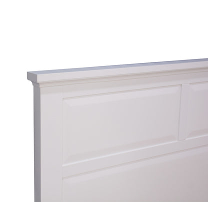 QUEEN CHANELLE BED PANEL BED WITH FOOTEND STORAGE DRAWERS (22-9-5-14-14-1) - WHITE