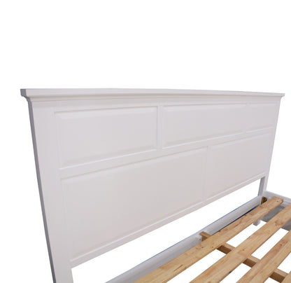 KING CHANELLE BED PANEL BED WITH FOOT STORAGE DRAWERS (22-9-5-14-14-1) - WHITE