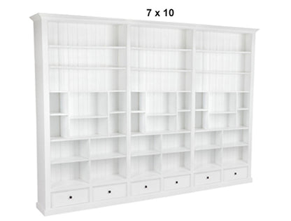 HERALDY (AUSSIE MADE) HIGHLINE WITH 36 SHELVES / 6 DRAWERS - (4 SECTION) PIGEON PAIRED BOOKCASE COLLECTION - ASSORTED STAINED COLOURS - STARTING FROM $2399