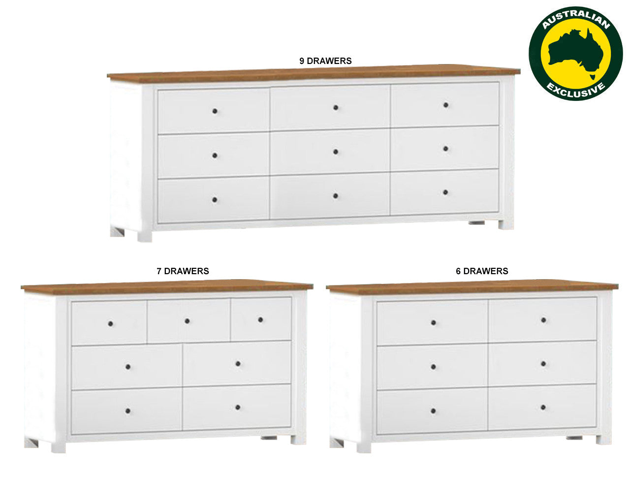 Hervey(AUSSIE MADE) Lowboy Collection - Assorted Stained / Painted Colours