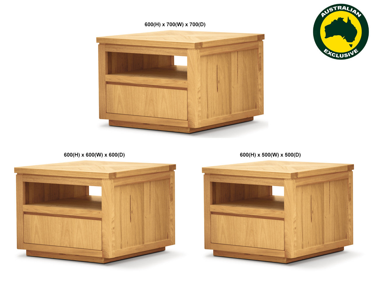 Highland (AUSSIE MADE) Lamp Table Collection - Tassie Oak Combination - Assorted Stained Colours