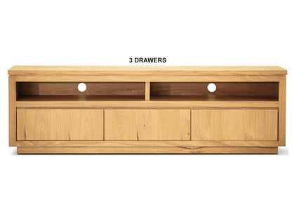 HIGHLAND (AUSSIE MADE) LOWLINE ENTERTAINMENT UNIT COLLECTION - TASSIE OAK COMBINATION - ASSORTED STAINED COLOURS - STARTING FROM $1499