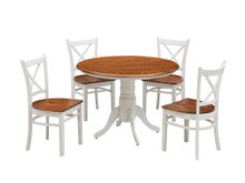 HOBART 5 PIECE ROUND DINING SETTING (1066D) - BURNISH OAK / WHITE