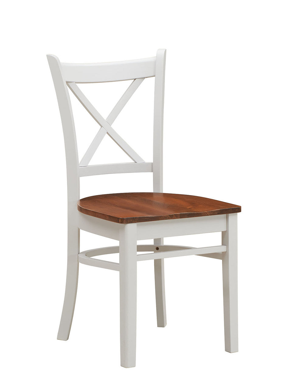 HOBART CROSSBACK DINING CHAIR WITH TIMBER SEAT - BURNISH OAK / WHITE