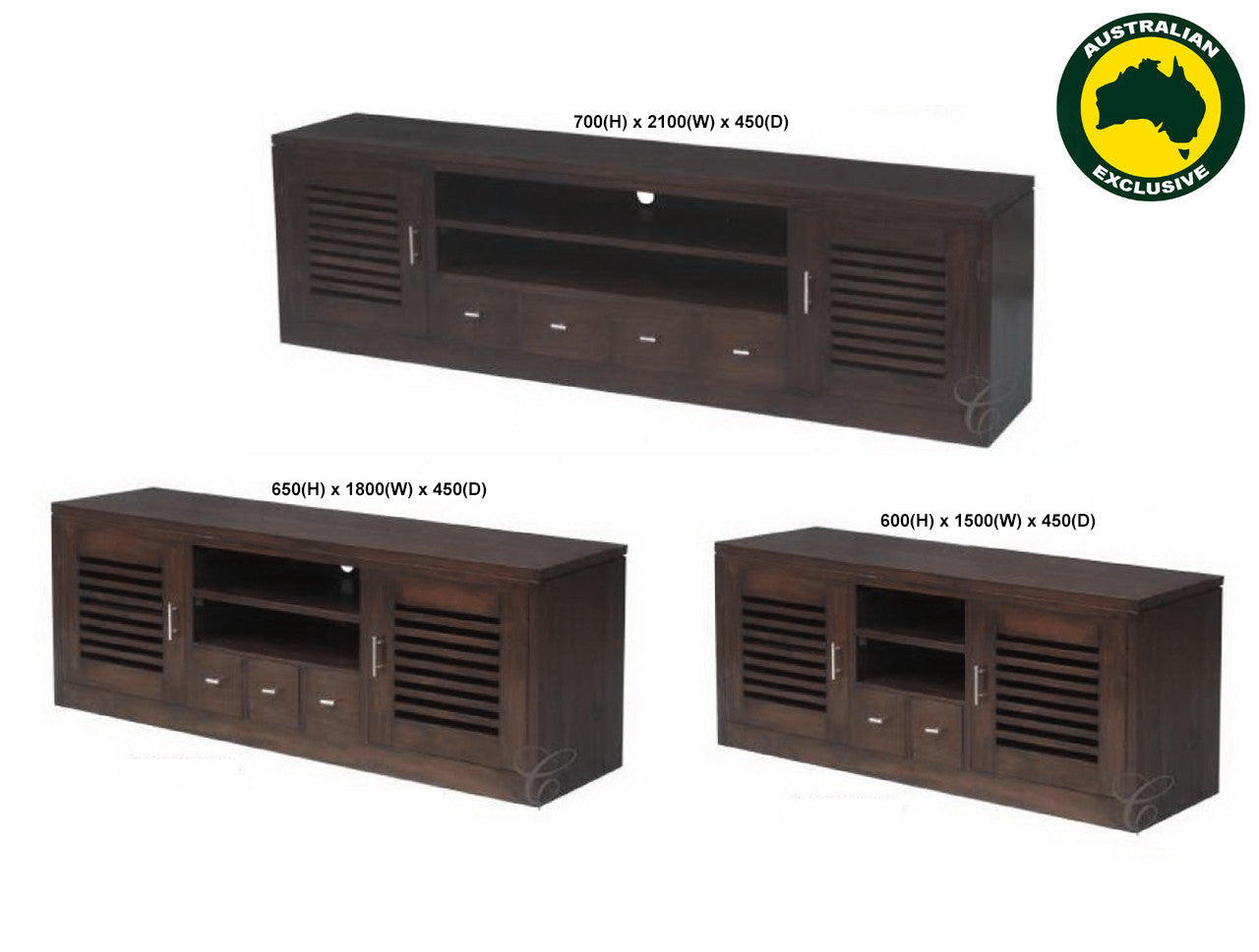 Holland (AUSSIE MADE) Lowline Entertainment Unit Collection - Assorted Stained Colours