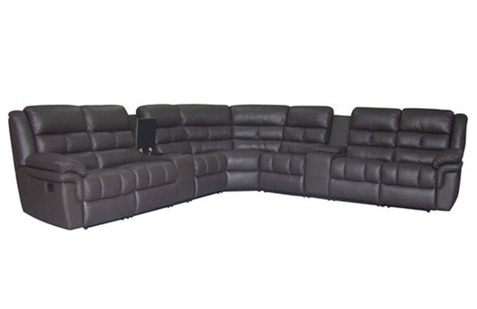 HOUDINI 7 SEAT CORNER RHINO FABRIC SUITE (NOT AS PICTURED) - JET BLACK , GREY , RUM BROWN