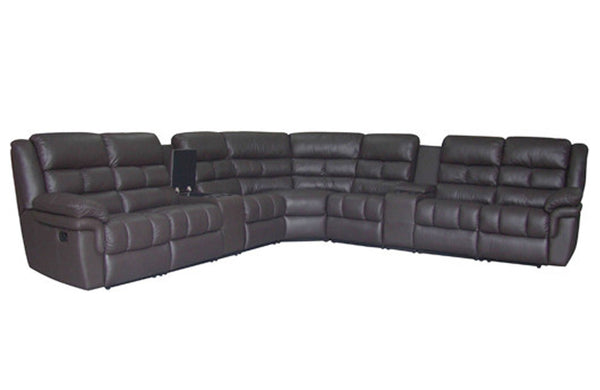 HOUDINI 7 SEAT CORNER RHINO FABRIC SUITE (NOT AS PICTURED) - JET BLACK , GREY , RUM BROWN