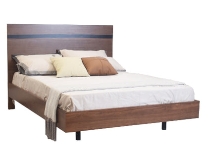 Queen Yuri Bed With Resin Bedhead - Walnut