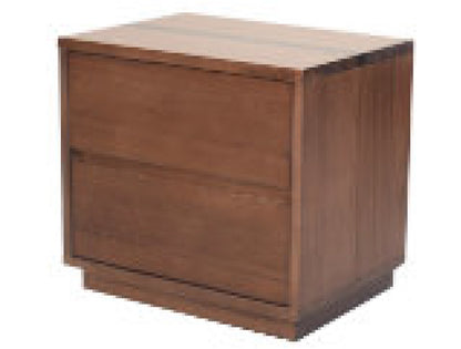 Yuri 2 Drawer Bedside Table With Resin Top - Walnut