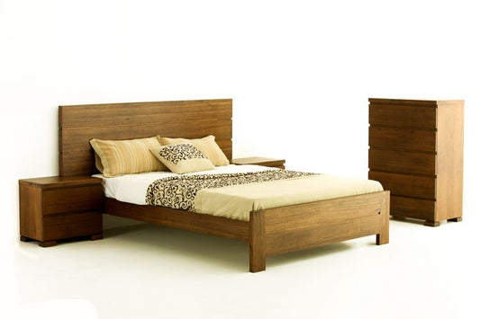 Brooklyn Queen 3 Piece Bedside Bedroom Suite - Rustic
