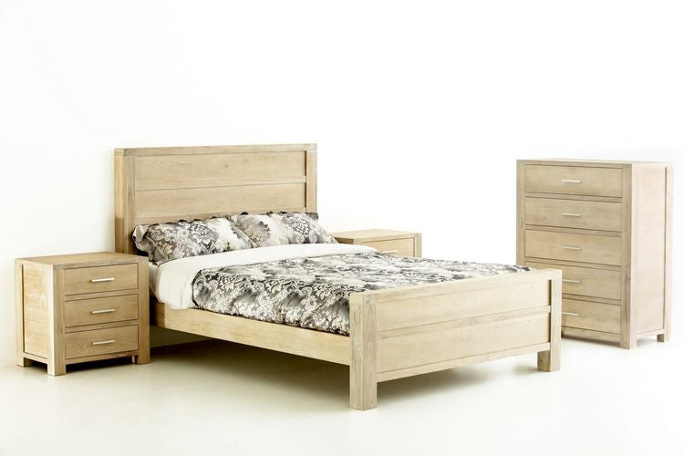 Tribeca (346) Queen 3 Piece Bedside Bedroom Suite - Assorted Colours