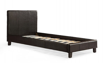 SINGLE MADRID LEATHERETTE BED FRAME - BLACK