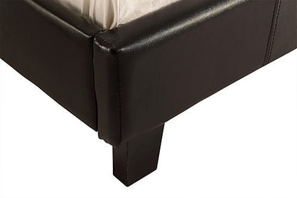 SINGLE MADRID LEATHERETTE BED FRAME - BLACK