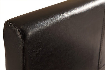 SINGLE MADRID LEATHERETTE BED FRAME - BLACK