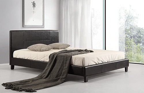 Double Maine Leatherette Bed Frame - Black