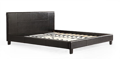 KING RUBEUS LEATHERETTE BED FRAME - BLACK