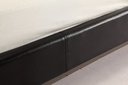 KING RUBEUS LEATHERETTE BED FRAME - BLACK