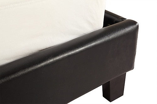 KING RUBEUS LEATHERETTE BED FRAME - BLACK