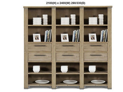 INTRO (AUSSIE MADE) HIGHLINE BOOKCASE DRAWER / NICHES - ASSORTED STAINED COLOURS - STARTING FROM $999