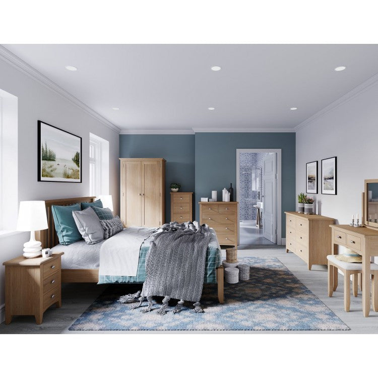 QUEEN ELEGANCE OAK BED FRAME (7-1-15) - LIGHT OAK