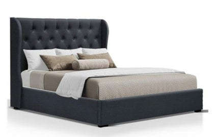 QUEEN ISSA FABRIC GAS LIFT BED - CHARCOAL