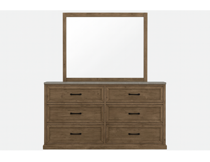 PALMER 6 DRAWER DRESSING TABLE WITH MIRROR - AS PICTURED