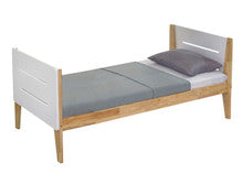 KING SINGLE IRVINE 2 TONED BED - WHITE WASH / NATURAL
