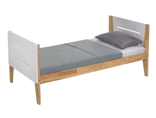 Single Irvine 2 Toned Bed - White Wash / Natural