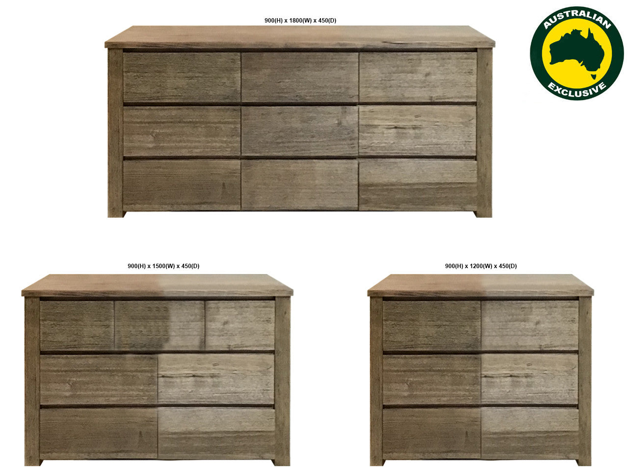 Jacky (AUSSIE MADE) Lowboy Collection - Tassie Oak Combination - Assorted Colours
