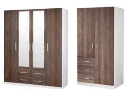 JAMES WARDROBE COLLECTION - MAIN: WALNUT / TRIM: WHITE - STARTING FROM $549