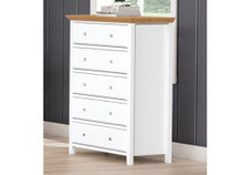 JASPER (AUSSIE MADE) 5 DRAWER TALLBOY - TWO TONE - ASSORTED PAINTED COLOURS