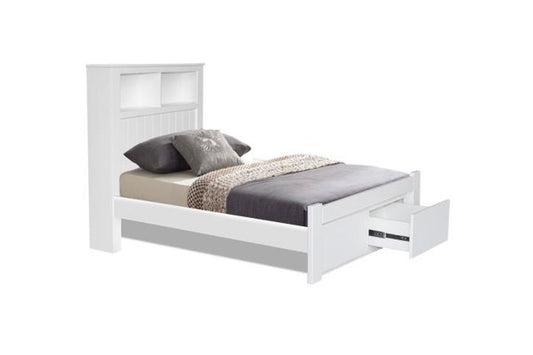 King Single Jessy (AUSSIE MADE) Bookend Bed - 1200(H) With 2 Drawers - Assorted Painted Colours