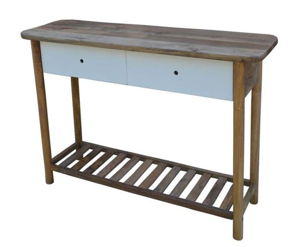 Johnson Console Table With Drawer 1100(W)- Oak/ White