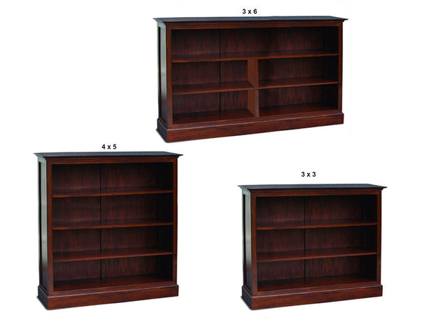JULIAN (Aussie Made) LOWLINE BOOKCASE COLLECTION - ASSORTED STAINED COLOURS - STARTING FROM $599