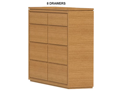 JACKIE (AUSSIE MADE) TALLBOY WITH FLOATING BASE COLLECTION - TASSIE OAK COMBINATION - ASSORTED STAINED COLOURS - STARTING FROM $1299