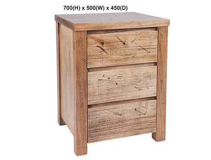 JACKSONVILLE (AUSSIE MADE) BEDSIDE TABLE COLLECTION - TASSIE OAK COMBINATION - ASSORTED STAINED COLOURS - STARTING FROM $599
