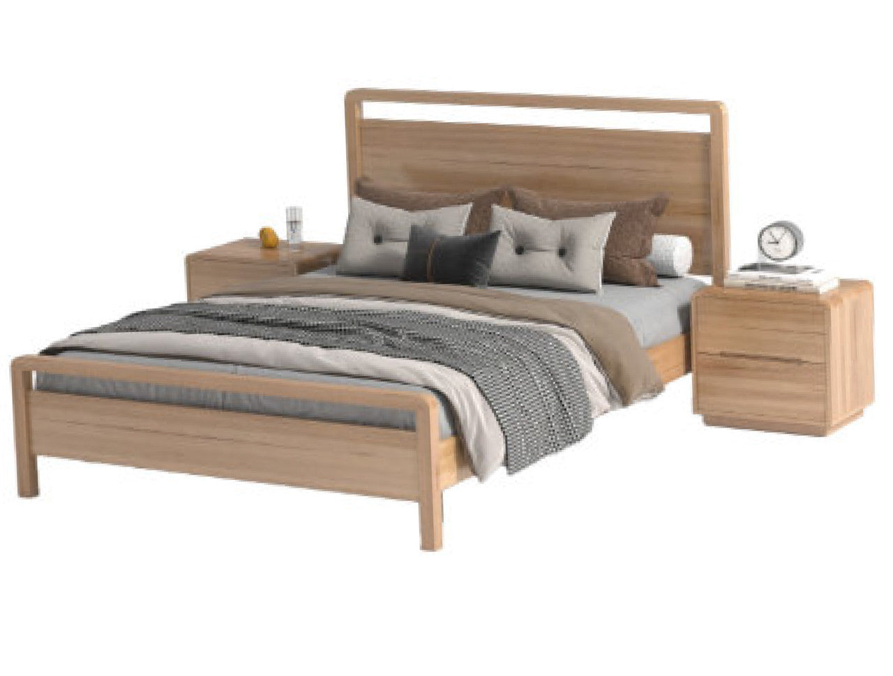 QUEEN JABLE PANEL BED - MESSMATE
