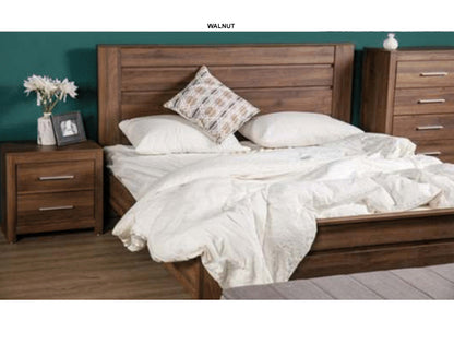 DOUBLE OR QUEEN JEFFREY BED FRAME - WALNUT OR DARK OAK