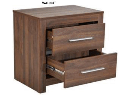 JEFFREY 2 DRAWER BEDSIDE TABLE - WALNUT